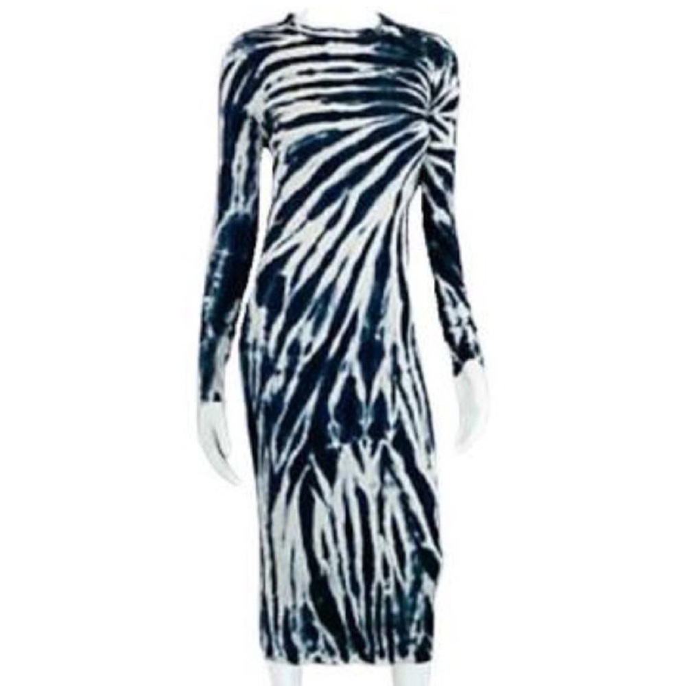 Young Fabulous and Broke midi tie dye dress ribbed long sleeve Small
